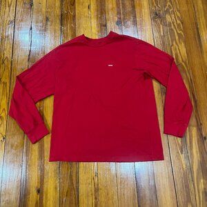 Supreme Long Sleeve Small Box Logo Shirt Red Men's Size Medium (FW20)